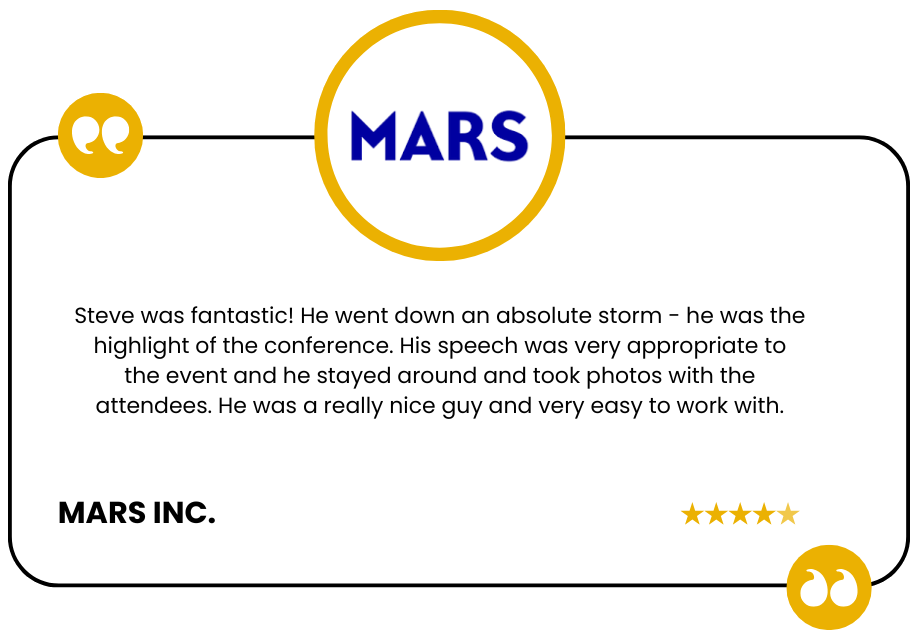 Testimonial for Sir Steve Redgrave from Mars Inc