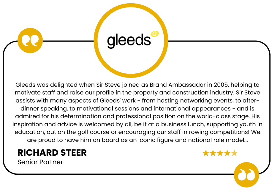 Testimonial for Sir Steve Redgrave from Gleeds