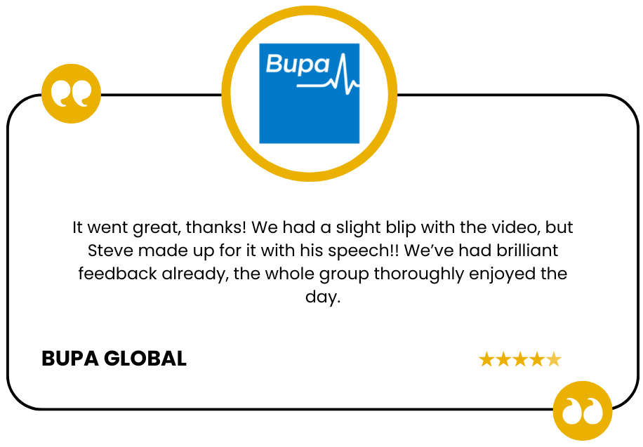 Testimonial for Sir Steve Redgrave from Bupa Global