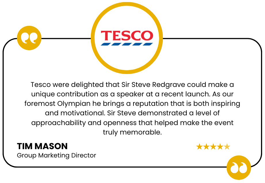 Testimonial for Sir Steve Redgrave from Tesco